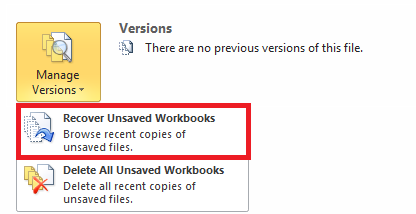 how to recover unsaved excel file 2007 in windows 7