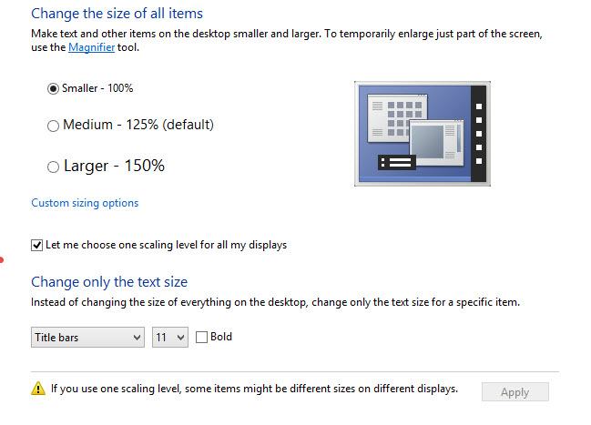 can I change default fontsize?