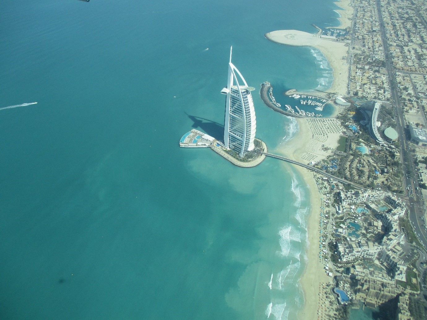 View from the Seawings plane (the closing party was just at the back of the Burj al Arab)