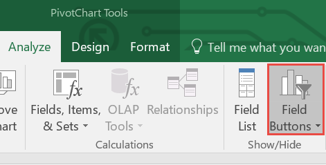 Hide Field Buttons In Pivot Chart