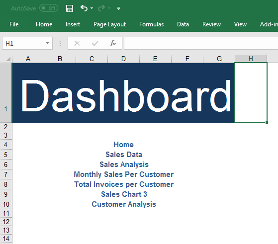 create a cover page in excel